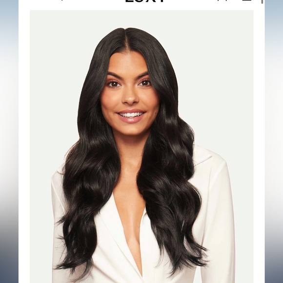 20 inch Black Wavy Hair Extensions with Halo - Picture 2 of 6